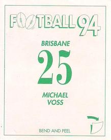 1994 Select AFL Stickers #25 Michael Voss Back